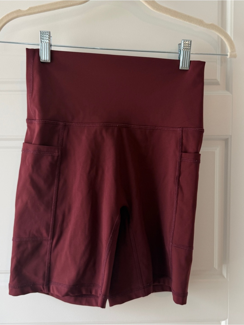 offline by aerie High-Rise Bike Shorts in Deep Wine